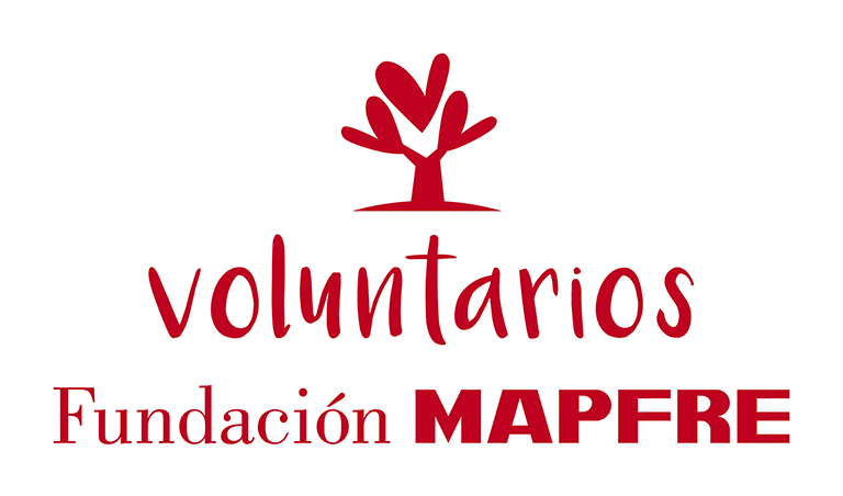Logo Voluntarios Fundación MAPFRE blanco